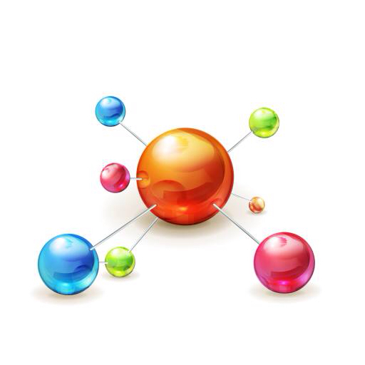atom, ball, baller, farge, farger, oransje, grønn, rosa, blå Natis76