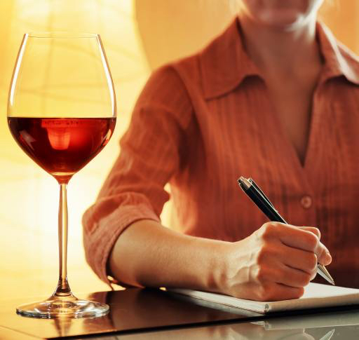 glass, vin, hånd, blyant, penn, skrive, person, kvinne Efired