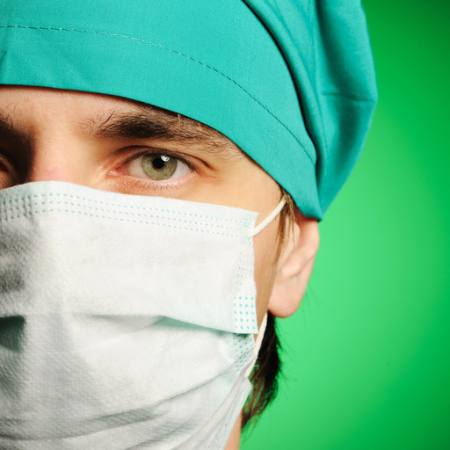medic, maske, grønn, mann, øye, hat, lege Haveseen - Dreamstime