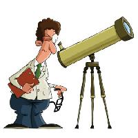 Pixwords Bildet med vitenskapsmann, mann, linse, teleskop, watch Dedmazay - Dreamstime