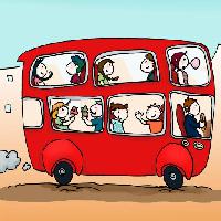 Pixwords Bildet med buss, barn, kjøring, driver Viola Di Pietro (Violad)