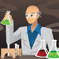 Pixwords Bildet med forsker, kjemiker, flasker, grønn, rød, mix Artisticco Llc - Dreamstime