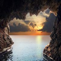 Pixwords Bildet med natur, landskap, vann, hulen, solnedgang Iakov Filimonov (Jackf)