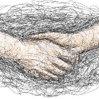 Pixwords Bildet med hår, hender, tegning, shake Robodread - Dreamstime