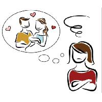 Pixwords Bildet med kvinne, kjæreste, elskerinne, tanker, tenke, trist, kjærlighet Nuriagdb - Dreamstime