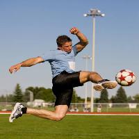 Pixwords Bildet med fotball, sport, ball, mann, spiller Stephen Mcsweeny - Dreamstime