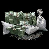 Pixwords Bildet med penger, bag, mynter Linda Bair - Dreamstime