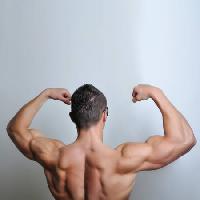 Pixwords Bildet med mann, rygg, muskler, hode, hender Alen Ciric - Dreamstime