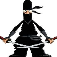 Pixwords Bildet med ninja, svart, sverd, klippe, øye, Dedmazay - Dreamstime