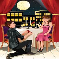 mann, kvinne, månen, middag, restaurant, natt Artisticco Llc - Dreamstime