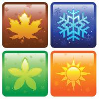 Pixwords Bildet med tegn, vinter, sommer, is, høst, høst, vår Artisticco Llc - Dreamstime
