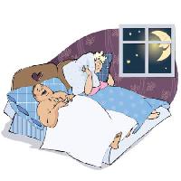 Pixwords Bildet med mann, kvinne, kone, soverom, månen, vindu, natt, pute, våken Vanda Grigorovic - Dreamstime