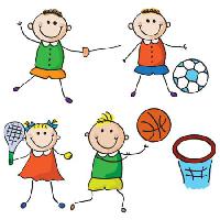 Pixwords Bildet med barn, sport, fotball, tennis, basket Aliona Zbughin - Dreamstime