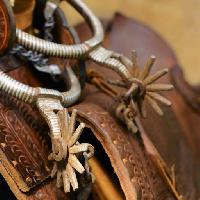 Pixwords Bildet med støvler, brun, hjul, cowboy, objekt, runde, spinn, lær Zepherwind