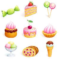 kake, godteri, godteri, iskrem, cupcake Rosinka - Dreamstime