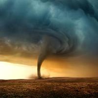 Pixwords Bildet med tornado, land, landskap, storm, blå Solarseven