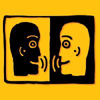 Pixwords Bildet med snakker, folk, menn, talk, gul, svart Robodread - Dreamstime