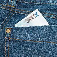 Pixwords Bildet med penger, jeans, rygg, lomme Swinnerrr - Dreamstime