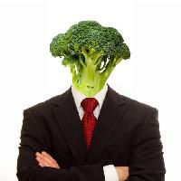 Pixwords Bildet med grønnsak, mann, person, dress, vegan, grønnsaker, brokkoli Brad Calkins (Bradcalkins)