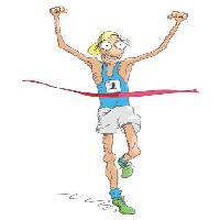 Pixwords Bildet med vinner, runner, løpe, finish, mann Robodread - Dreamstime