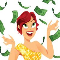 Pixwords Bildet med penger, kvinne, dollar, dollar Fanelie Rosier - Dreamstime